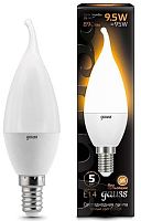 GAUSS Лампа светодиодная LED 9.5Вт E14 свеча на ветру, теплый  (104101110)