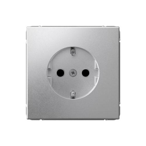 Systeme Electric ARTGALLERY Розетка с заземлением со шторками, 16А, механизм, алюминий (GAL000345)