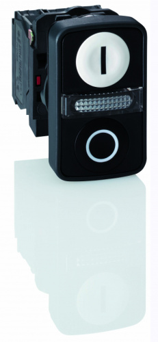 SCHNEIDER ELECTRIC Головка кнопки двойная с маркировкой + LED (ZB5AW7A1721)