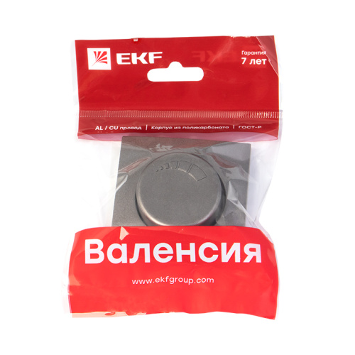EKF Валенсия лицевая панель светорегулятора 600W 220В графит EKF PROxima (ESD06-L-101-60) фото 3