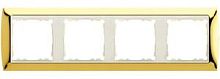 SIMON Рамка на 4 поста, S82, золото - сл.кость (82744-66)