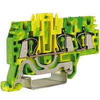 DKC Зажим HTE.2/1+2 для заземления 1 ввод/2 вывода 2.5 кв.мм желто-зеленый (ZHT510)