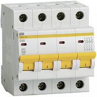 IEK Выключатель автоматический четырехполюсный 50А D ВА47-29 4.5кА (MVA20-4-050-D)