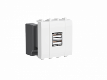 DKC Avanti USB зарядное устройство ''Белое облако'', 2.1А, 2 модульное (4400542)