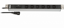 Блок розеток для 19` шкафов горизонтальный 6 розеток IEC 320 10 A 2.5м (26412)