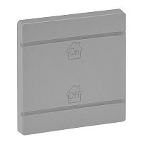 LEGRAND Valena LIFE MyHome Лицевая панель для механизмов BUS/SCS С символом GEN-On-Off 2 модуля Алюминий (755082 )
