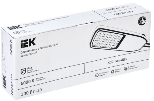 IEK Светильник светодиодный ДКУ 1004-150Ш 5000К IP65 серый  (LDKU1-1004-150-5000-K03) фото 2