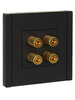 IEK FORTE&PIANO Аудиорозетка 4-местная FP139 черный  (FP-S40-K02)