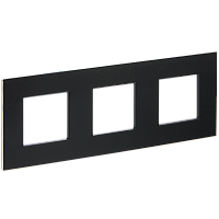 IEK SKANDY Рамка 3-местная SK-F33Bl металл черный  (SK-M32-M-K02)