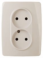 ЭРА Розетка 2X2P, 16A-250В, винт, , слоновая кость, 12-2117-02 (Б0031249)
