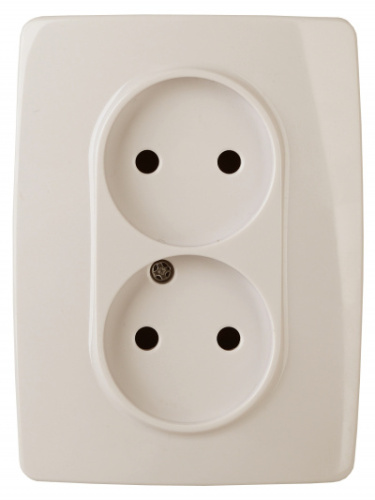 ЭРА Розетка 2X2P, 16A-250В, винт, , слоновая кость, 12-2117-02 (Б0031249)