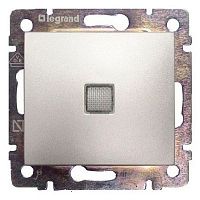 LEGRAND VALENA Выключатель одноклавишный, с подсветкой, в рамку, алюминий (694340)
