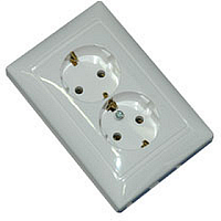 LEGRAND VALENA Розетка 2х2Р+Т алюминий немецкий стандарт (694335)