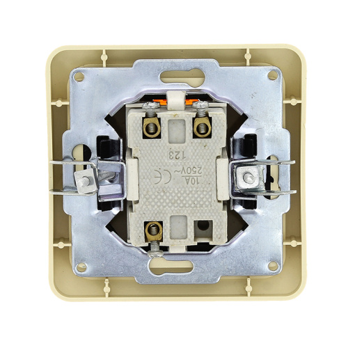 EKF Лондон Выключатель двухклавишный с индикатором 10А бежевый (EEV10-123-20) фото 4