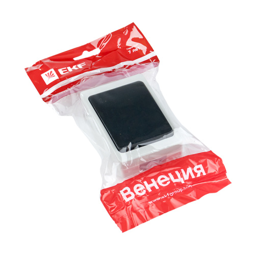 EKF Венеция Выключатель одноклавишный 10А IP54 cерый (EVV10-021-30-54) фото 3