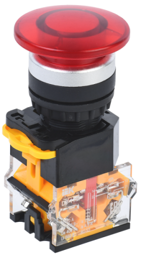IEK Кнопка D8-11M Грибок d=22мм 1з+1р красная (BBG30-11M-3-22-K04)