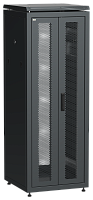 IEK Шкаф напольный сетевой 19' LINEA N 33U 600х600мм передняя распашная перфорированная дверь задняя перфорированная черный (LN05-33U66-2PP)