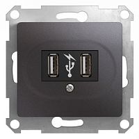 SCHNEIDER ELECTRIC GLOSSA USB Розетка графит (GSL001332)