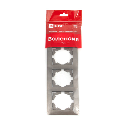 EKF Валенсия Рамка 3-местная графит EKF (EWM-G-303-60) фото 3