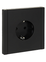IEK FORTE&PIANO Розетка 1-местная с заземлением с защитными шторками винтовое крепление 16А FP115 черный  (FP-R14-16-K02)