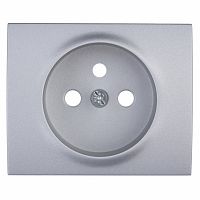 LEGRAND Galea Life Лицевая панель для розетки с заземлением 2К+З алюминий французский стандарт (771327 )
