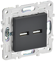 IEK SKANDY Розетка USB A+A 3,1А SK-R15T титан  (SK-U21-D31-K48)