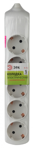 ЭРА Колодка 5гн, зазeмл  (10/40/1200) K-5e (C0045325)