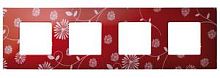 SIMON Рамка-декор на 4 поста для 2700640-03., S27Pl, красное & белое (2700647-803)