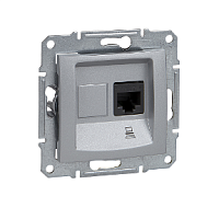 SCHNEIDER ELECTRIC Sedna Розетка компьютерная RJ45 категория 5е в рамку алюминий (SDN4300160)