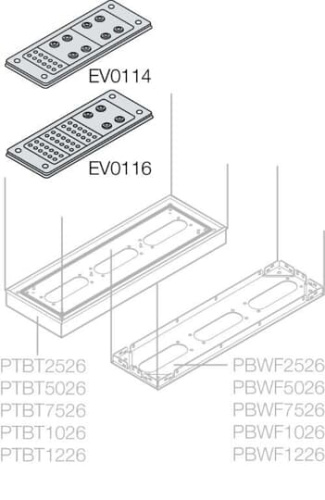 ABB Фланец кабельный на 28 вводов 214х90 (EV0114)