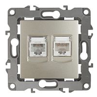 ЭРА Розетка комбинированная RJ45+RJ11, , шампань, 12-3109-04 (Б0018251)