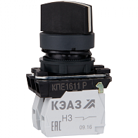 KEAZ Переключатель КПЕ1611Р-черный-1но+1нз-ручка-фикс-2поз-IP65-КЭАЗ (248268)