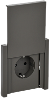 IEK FORTE&PIANO Розетка 1-местная с заземлением с защитными шторками и крышкой винтовое крепление 16А IP44 FP321 серый  (FP-R16-16-44-K03)