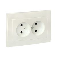 EKF Валенсия лицевая панель розетка 2-местной б/з 10А жемчуг с защ. штор. EKF PROxima (ESR10-L-102-50)