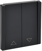 IEK FORTE&PIANO Выключатель жалюзи 10А FP111 черный  (FP-V15-0-10-1-K02)