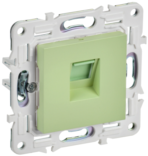 IEK SKANDY Розетка компьютерная RJ45 кат.5E SK-K01G мятный  (SK-K10-1-K06)