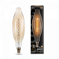 GAUSS Лампа светодиодная LED 8Вт Е27 2400К 620Лм Vintage Filament Flexible BT120 120*420mm Golden  (156802008)