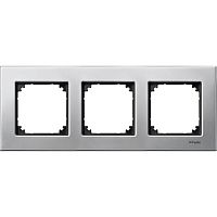 SCHNEIDER ELECTRIC Рамка 3 поста металлическая плат.серебро (MTN403360)