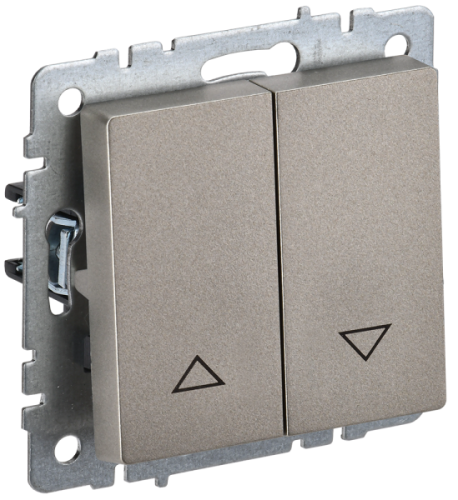 IEK BRITE Выключатель жалюзи 10А ВС10-1-5-БрШ шампань (BR-V15-0-10-K37)