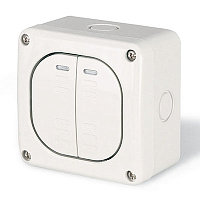 DKC Переключатель однополюсный двухклавишный настенный (DIS1375222)