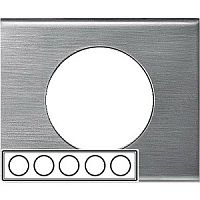 LEGRAND Рамка, пятипостовая, фактурная сталь (69110 )