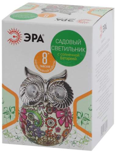 ЭРА Садовый светильник Сова на солнечной батарее, полистоун, 15 см ERAFYS01-03  (Б0038496)