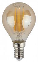 ЭРА Лампа светодиодная F-LED P45-7W-840-E14 gold   (филамент, шар золот, 7Вт, нейтр, E14)  (10/100/3600) (Б0047018)