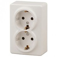 ЭРА Розетка 2х2P+E Schuko со шторками, 16A-250В, ОУ,  Эксперт, сл.кость, 11-2206-02 (Б0020695)