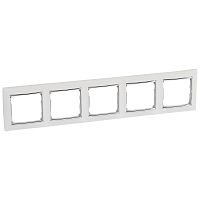 LEGRAND VALENA Рамка 5 постов горизонтальный монтаж белая/серебро (770495 )