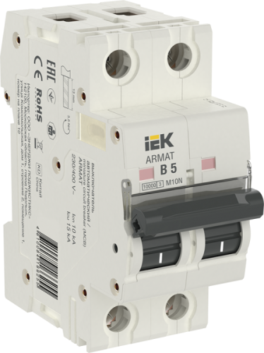 IEK ARMAT Выключатель автоматический двухполюсный B 5А M10N (AR-M10N-2-B005) IEK ARMAT Выключатель автоматический двухполюсный B 5А M10N (AR-M10N-2-B005)