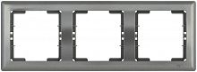 IEK Рамка 3 местная горизонтальная BOLERO антрацит (EMB30-K95)