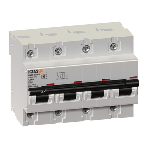 KEAZ Выключатель автоматический четырехполюсный ВА47-100-4С100-УХЛ3 (141634)