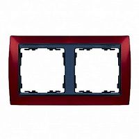 SIMON Рамка на 2 поста, S82, гранатовый металлик - графит (82824-37)