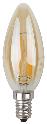 ЭРА Лампа светодиодная филаментная F-LED B35-5W-827-E14 gold  (филамент, свеча золот., 5Вт, тепл, E14  (1 (Б0027939)